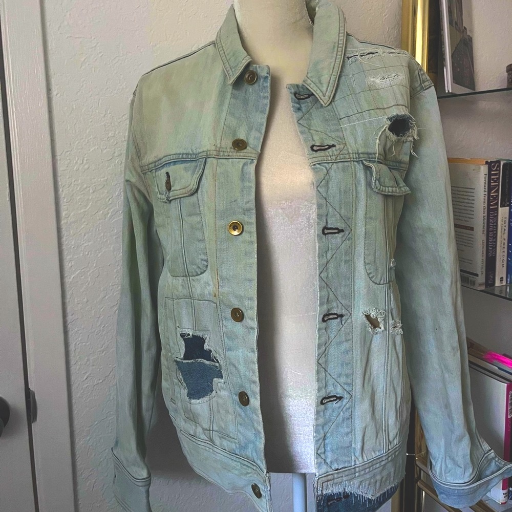 Designer Rag & Bone Oversized Denim Jacket - Picture 2 of 7